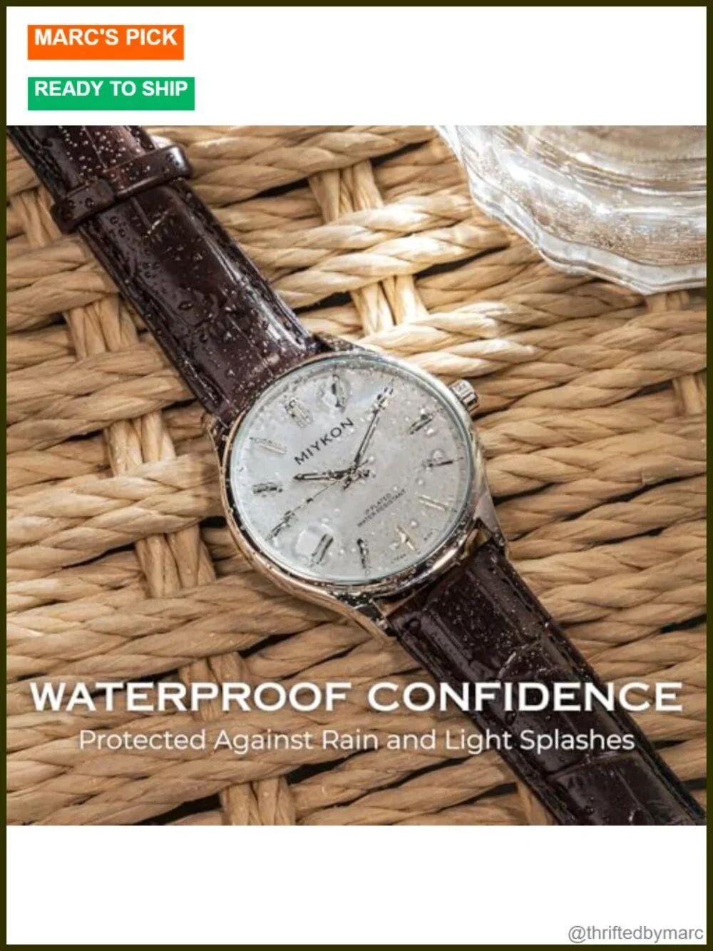 Classic Ultra-Thin Minimalist Analog Watch with Genuine Leather Strap